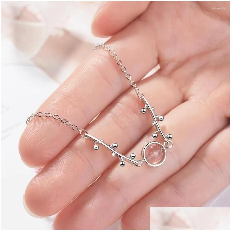 link bracelets sterling silver bracelet color crystal female romantic beautiful jewelry accessories lucky