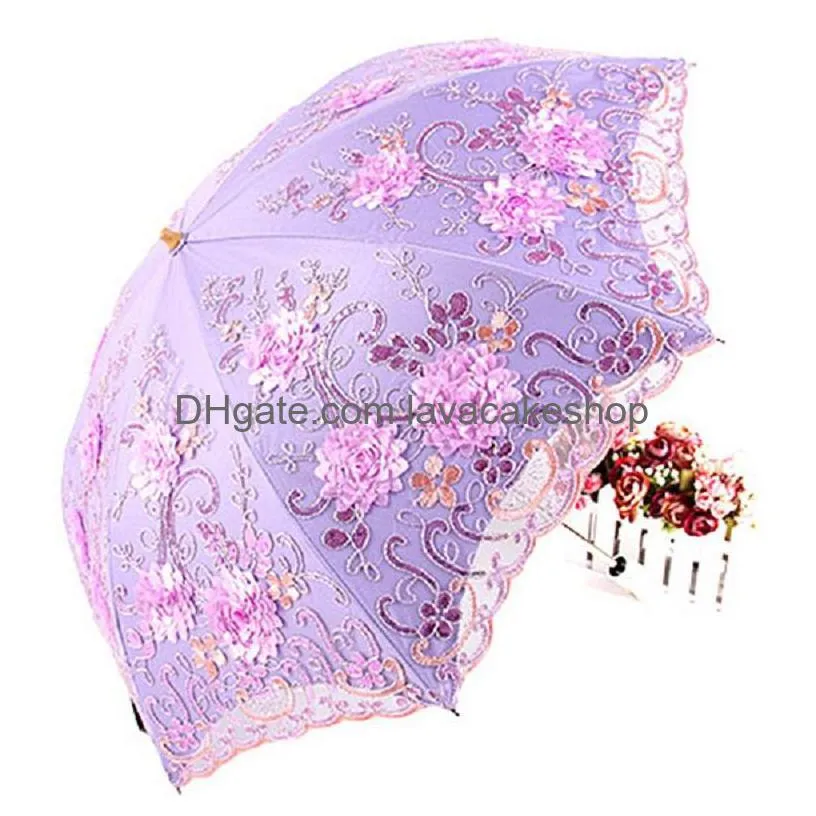 folding umbrella rain women elegant lace umbrella windproof sun sunshade rain umbrellas antiuv waterproof parasol