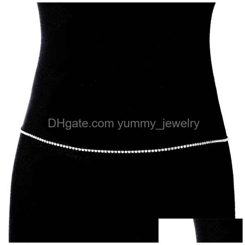 rhinestone bikini belly chains sexy women gold sliver waist chain fashion body jewelry party club dancer 3 3dn q2