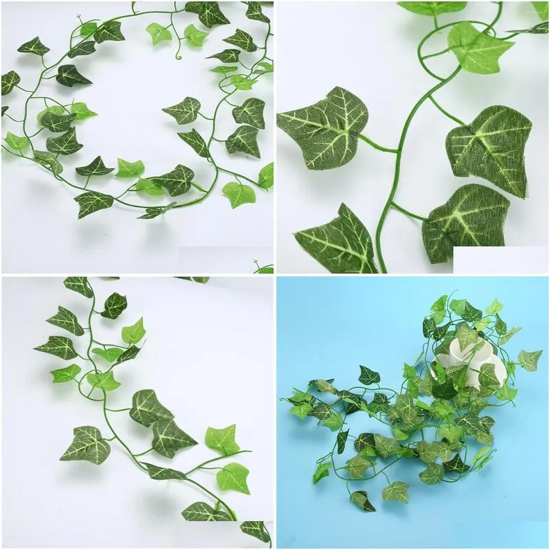 decorative flowers 2m artificial plants green leaf for home wedding decor garden yard lighting