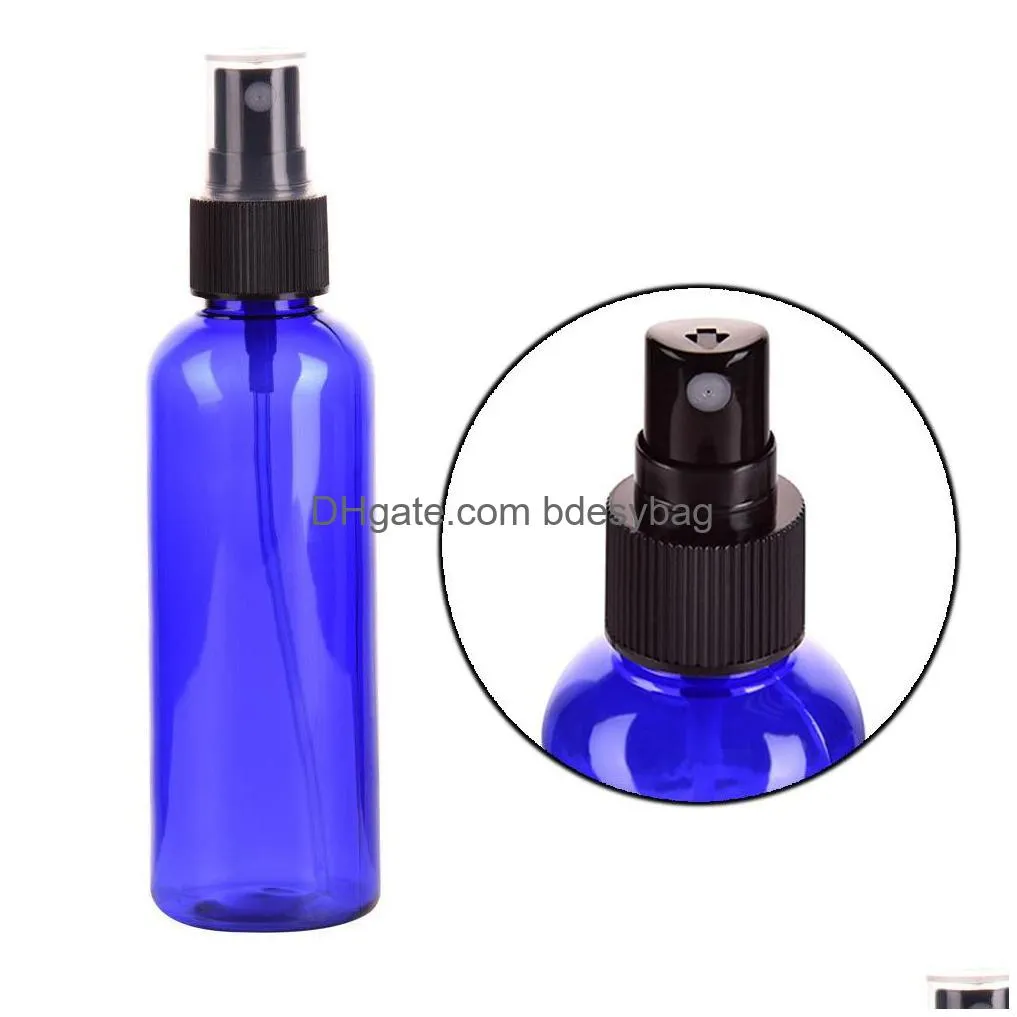 empty clear spray bottles 100ml/3.4oz plastic makeup cosmetic containers fine mist round shoulder bottles