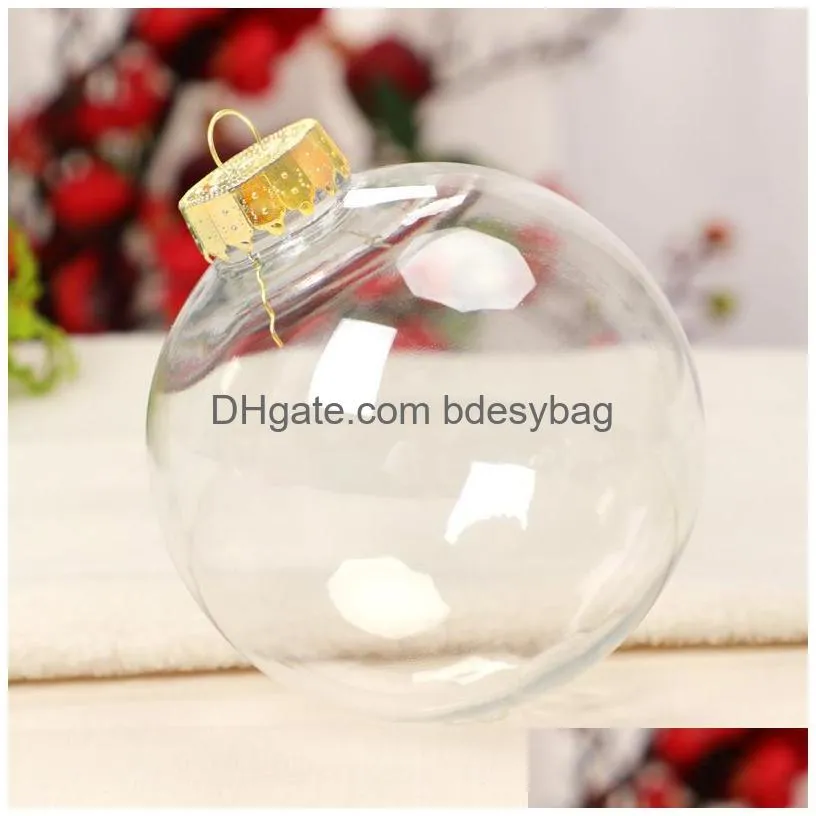 6cm 8cm 10cm clear plastic fillable ornament balls diy hanging ball pendant for christmas holiday wedding party decorations