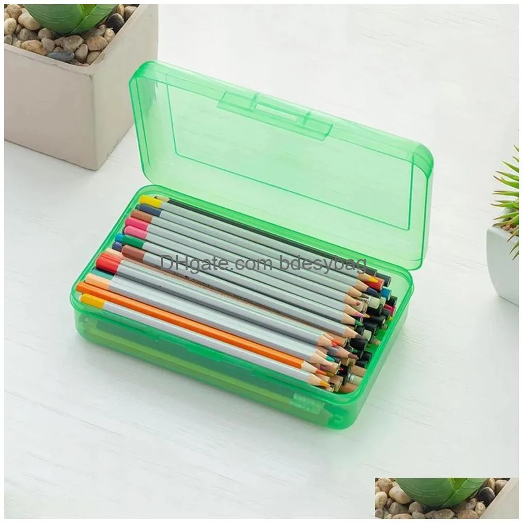 pencil cases simple multifunctional transparent box multicolor schoolbag rack school office stationery