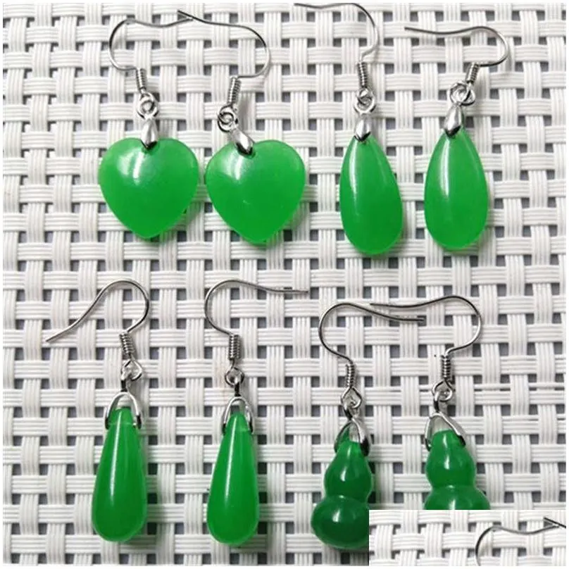 dangle earrings jade green malay womens simple versatile jewelry