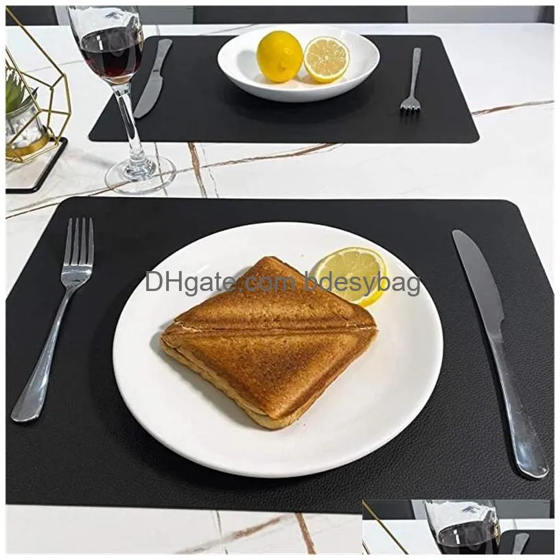 faux pu leather placemats waterproof heat resistant durable table mats stain resistant placemats for kitchen table