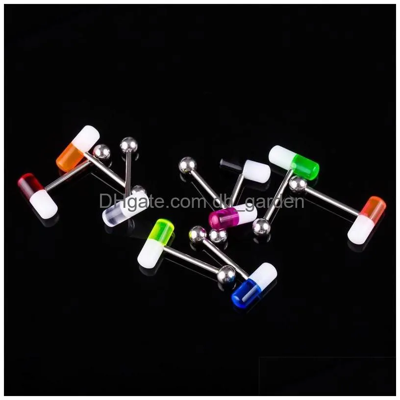 fashion pill tongue nail rings sexy simplicity human body puncture eyebrow nails metal trendy 2 6kq y2