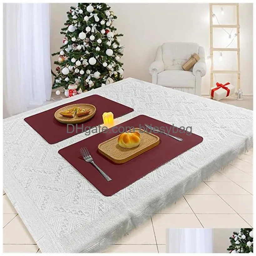 faux pu leather placemats waterproof heat resistant durable table mats stain resistant placemats for kitchen table