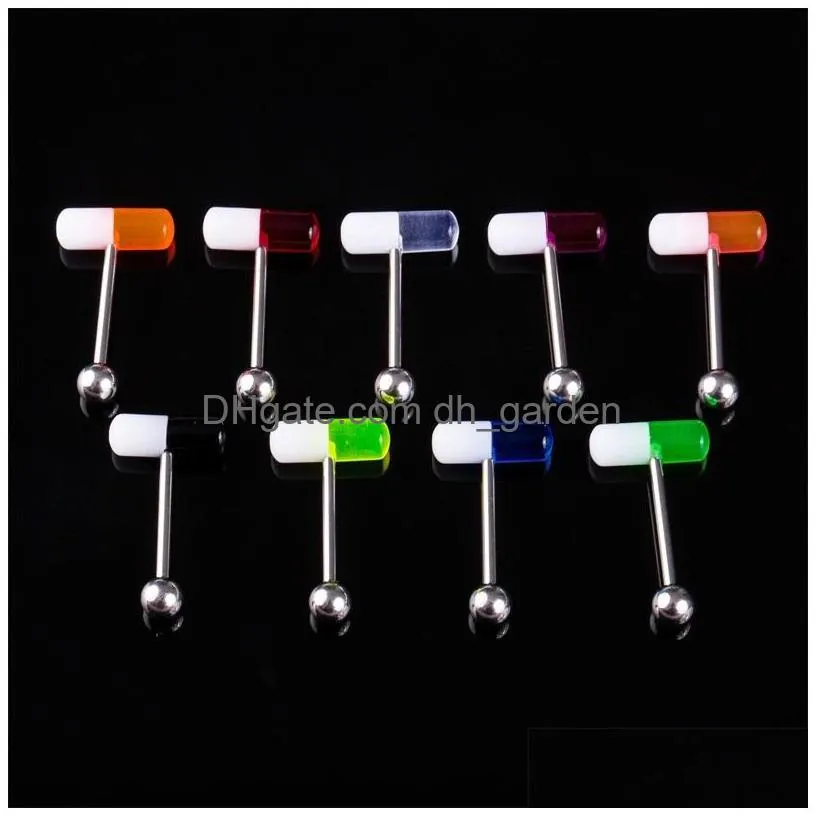 fashion pill tongue nail rings sexy simplicity human body puncture eyebrow nails metal trendy 2 6kq y2