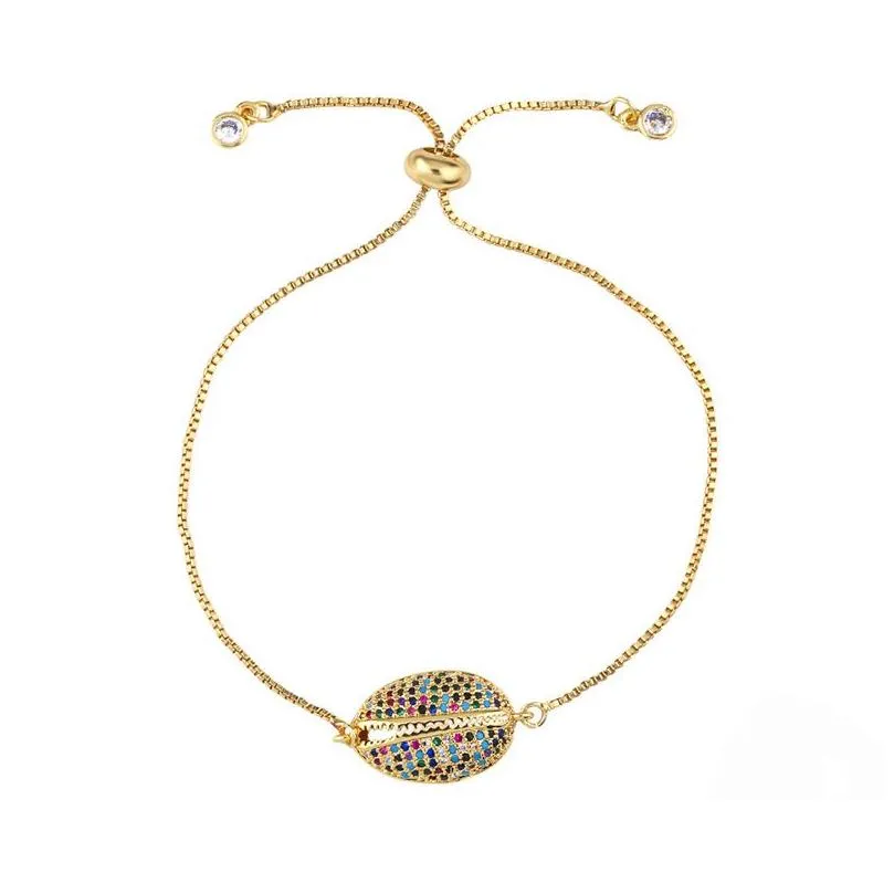link bracelets bohemian shell rainbow bracelet for women girls fashion tennis cz cross crystal bangles ethnic charm jewelry