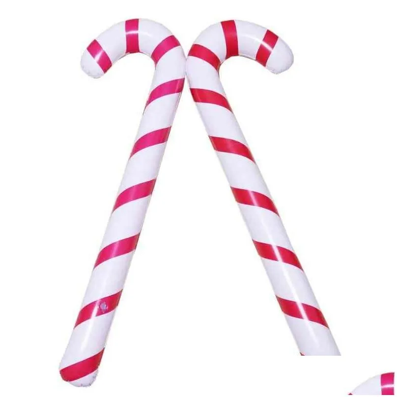 inflatable christmas canes classic lightweight hanging decoration lollipop balloon xmas party balloons ornaments adornment gift 88cm/35inch