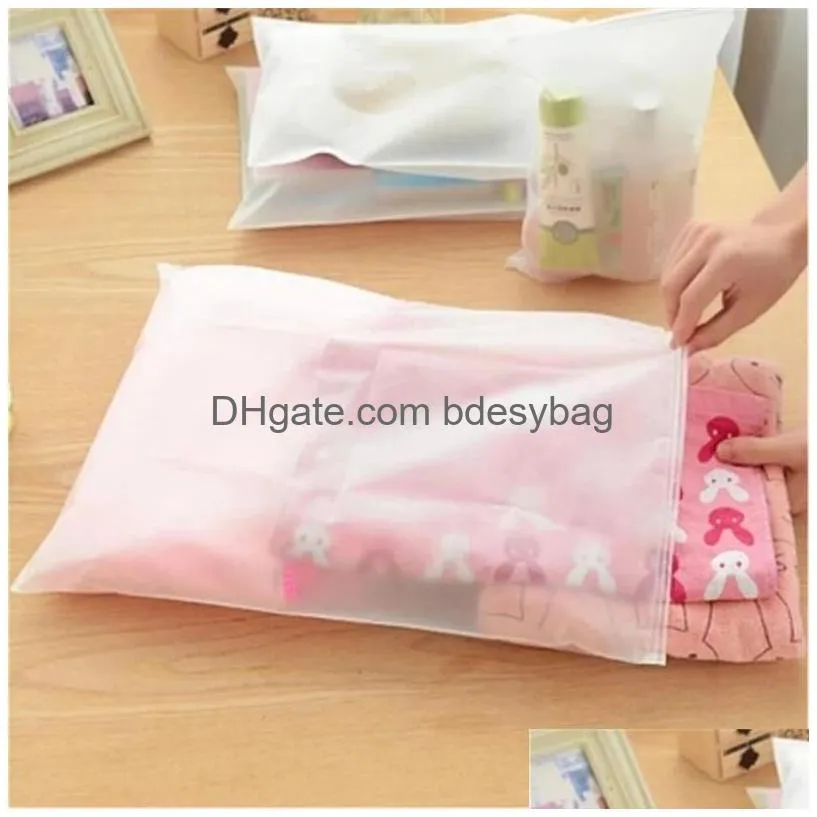 travelling storage bag frosted plastic reclosable zipper bags reusable packaging pouch for clothes jewelry food package