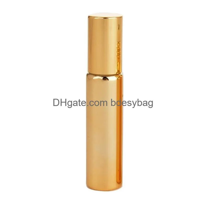 5ml 10ml roll on glass bottle refillable essential oil perfume bottles portable empty cosmetic containers with metal roller ball