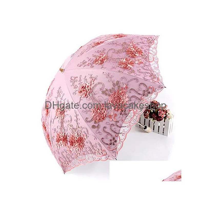 folding umbrella rain women elegant lace umbrella windproof sun sunshade rain umbrellas antiuv waterproof parasol