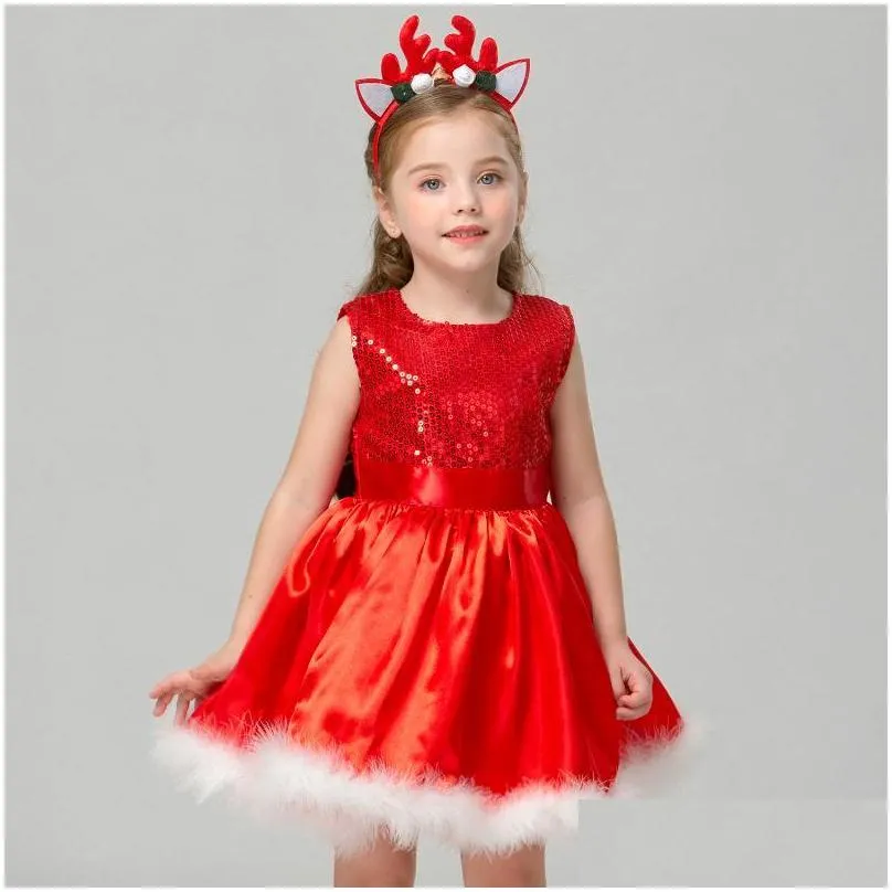 girls dresses baby christmas dress for girls red xmas party princess costume santa claus kids happy year clothes gifts 2 3 4 5 6
