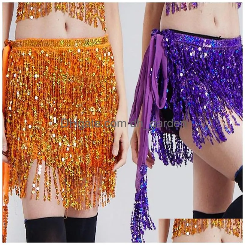 belly dance clothing waist chain indian dancing sequins tassels colorful buttock towel nightclub show sexy lady bellies chains 22bd b3