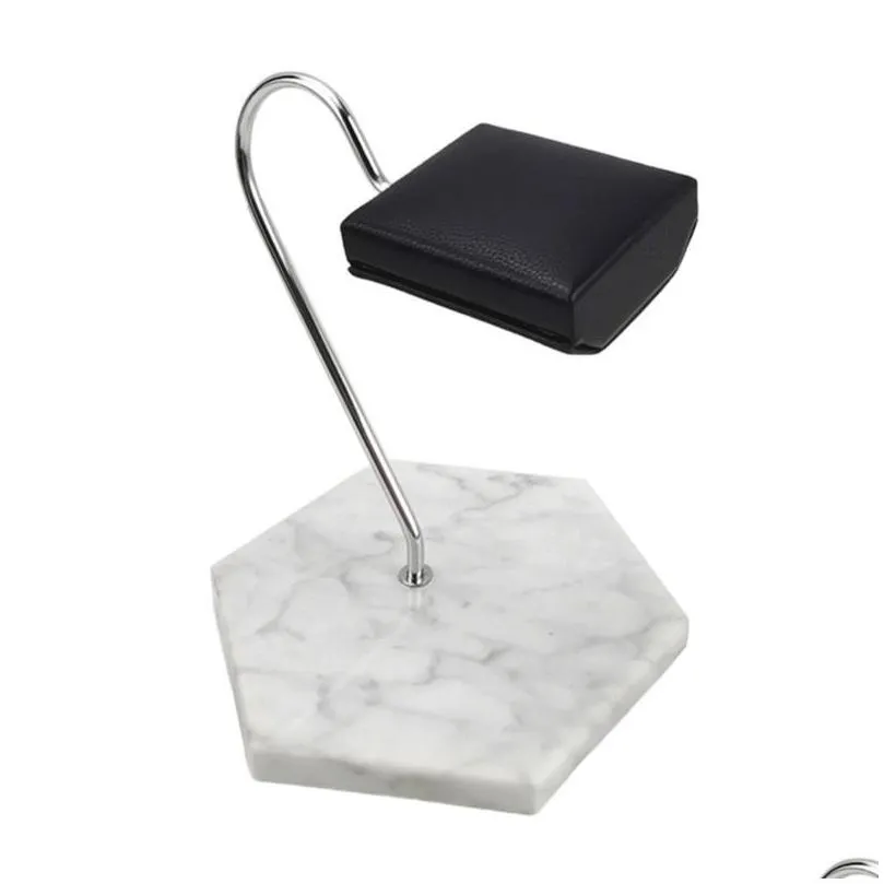 marble base pu watch display stand for shop or personal use jewelry organizer t bar stand necklace watch holder