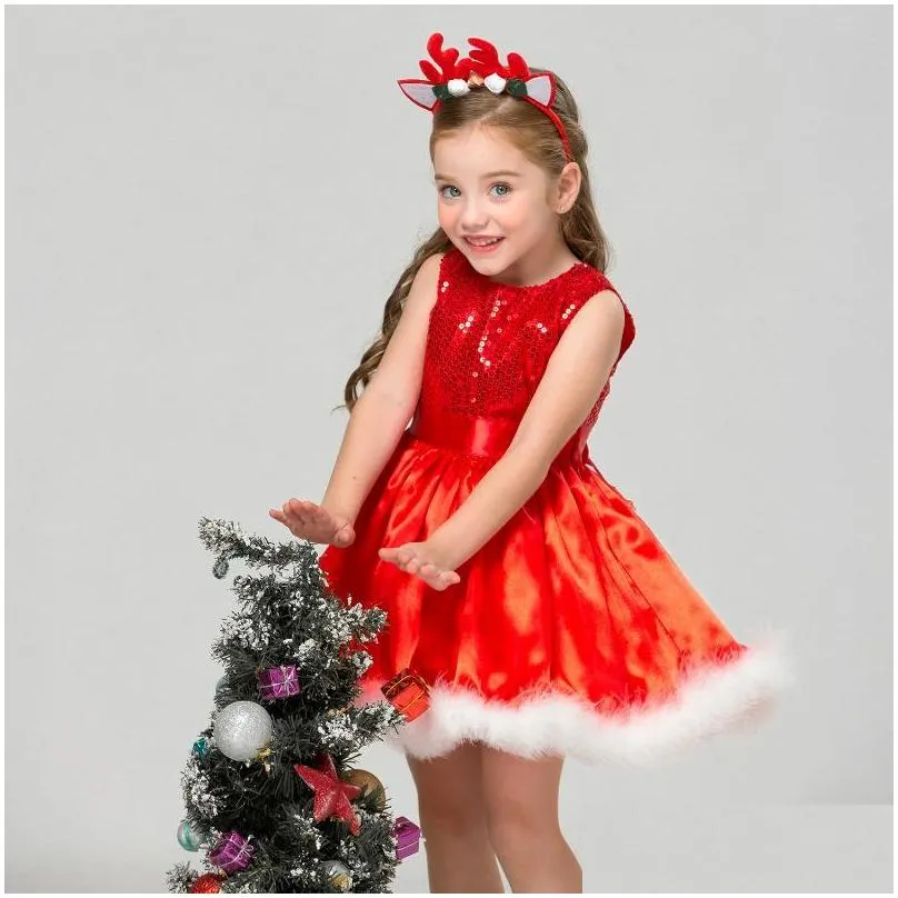 girls dresses baby christmas dress for girls red xmas party princess costume santa claus kids happy year clothes gifts 2 3 4 5 6