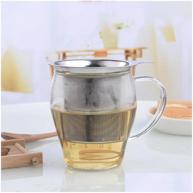 stainless steel coffee tea strainer large capacity infuser fine mesh strainers filters hanging on teapots mugs cups steep loose tea leaf