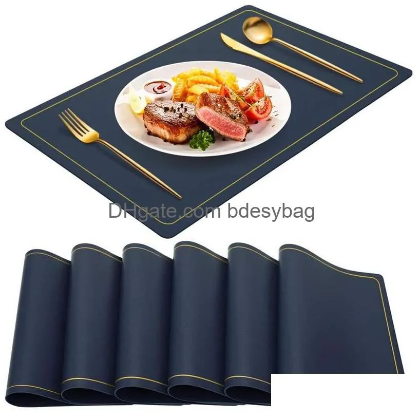 multifunctional pu leather placemat waterproof washable kitchen table mats for easter thanksgiving christmas new year party