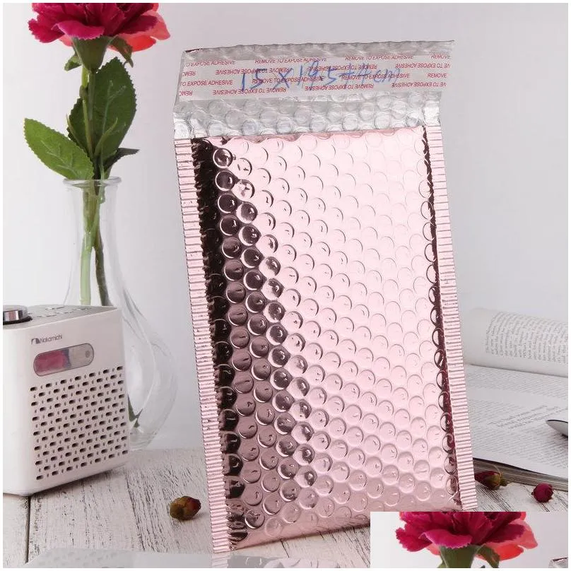 rose gold bubble mailers packaging bags waterproof shockproof envelopes mailers with self seal adhesive multisize