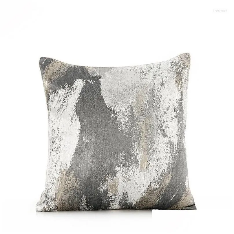 pillow modern luxury cover sofa nordic jacquard pillowcases bedroom home decorive grey coffee 45x45cm