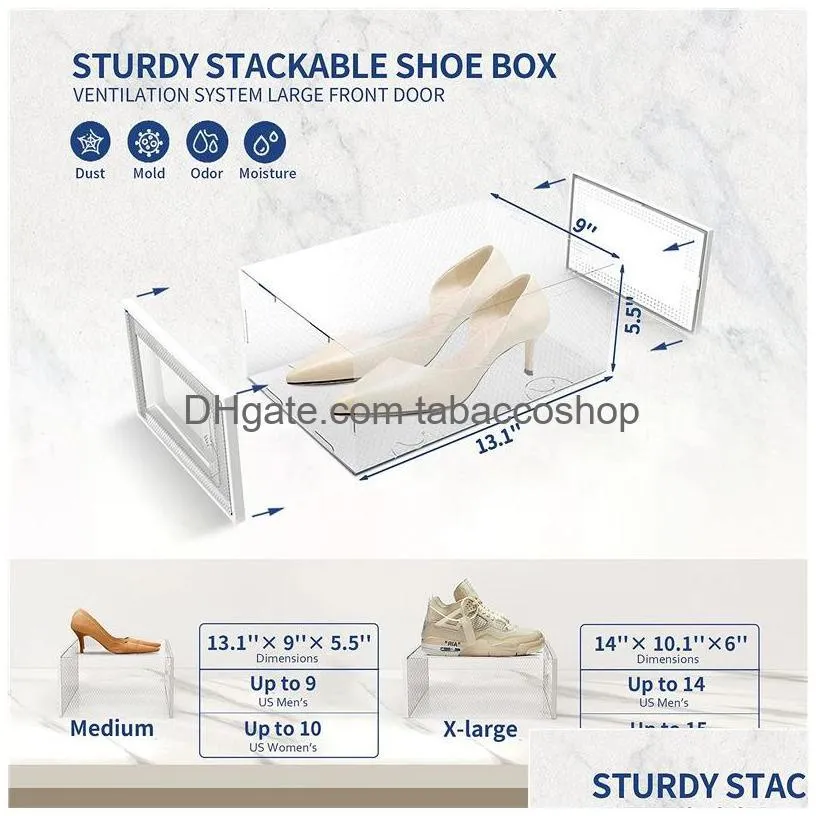 shoe storage boxes clear plastic stackable shoe organizer for closet foldable shoes containers bins holders