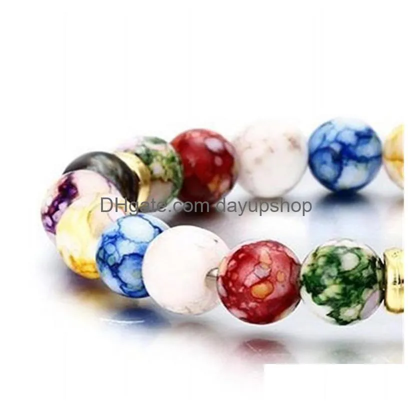 natural resin chakra strands bracelet fashion colorful ornaments energy new jewelry women man beaded bracelets yoga christmas 1 6zx