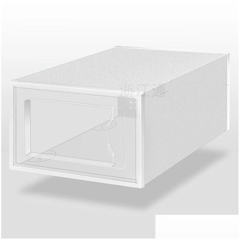 plastic sneaker stackable storage transparent boxes drop front acrylic wholesale drawer type clear shoes box