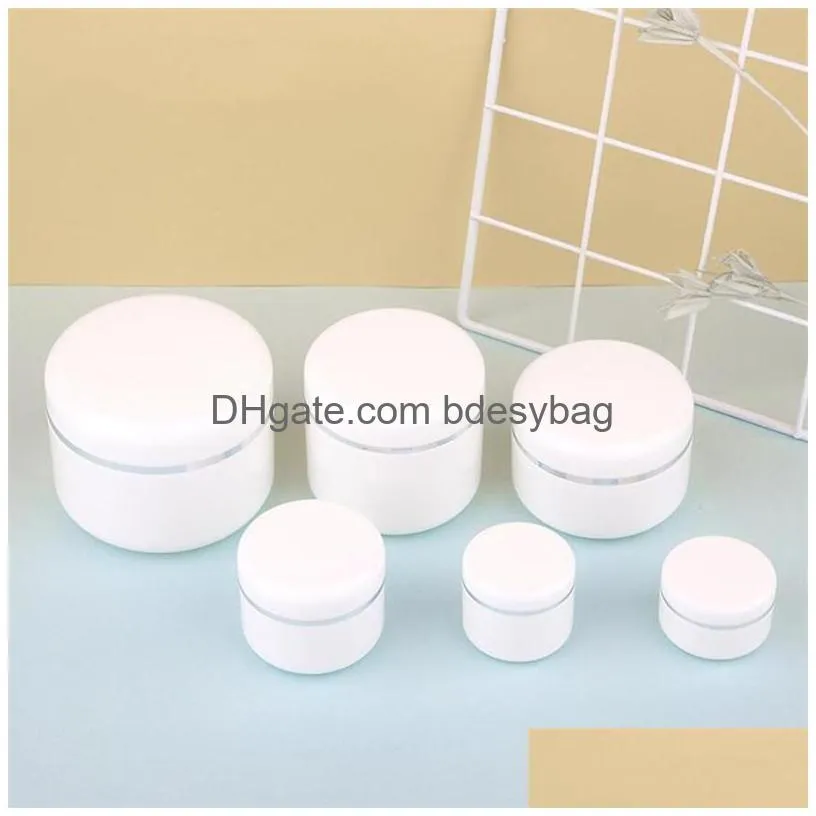 20g 30g 50g 100g 150g 200g 250g empty refillable travel cosmetic bottles plastic white sample packing makeup storage container jar
