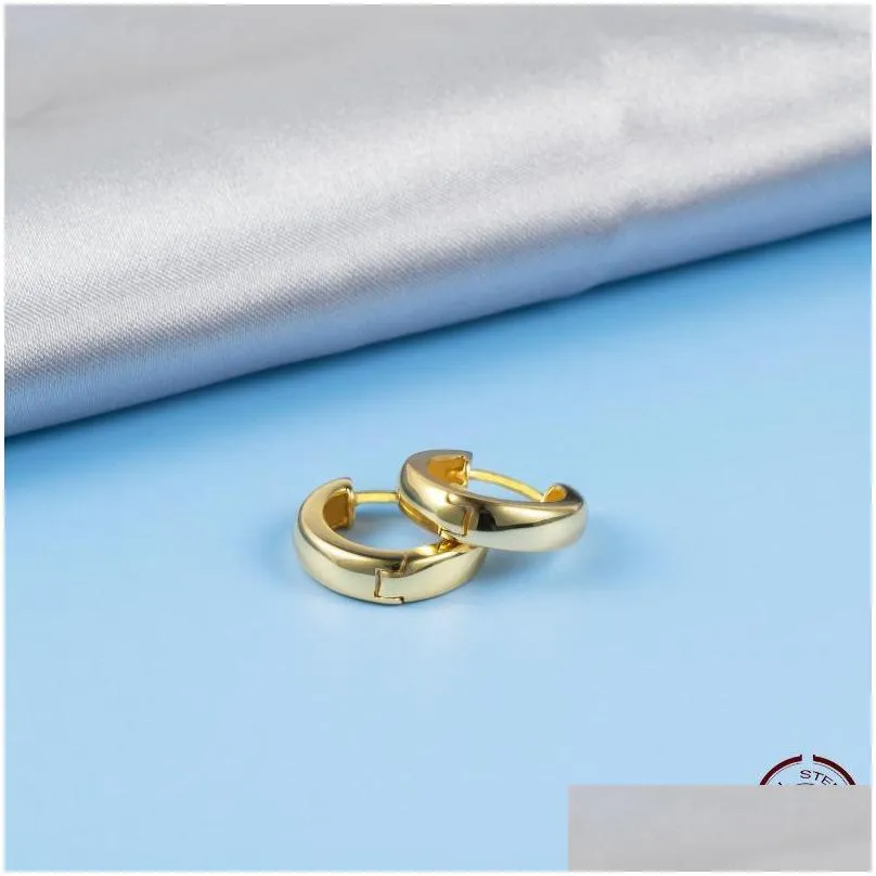 mini hoop earrings 925 sterling silver jewelry cirle round 18 k gold plated fashion cool earring gift box pack huggie