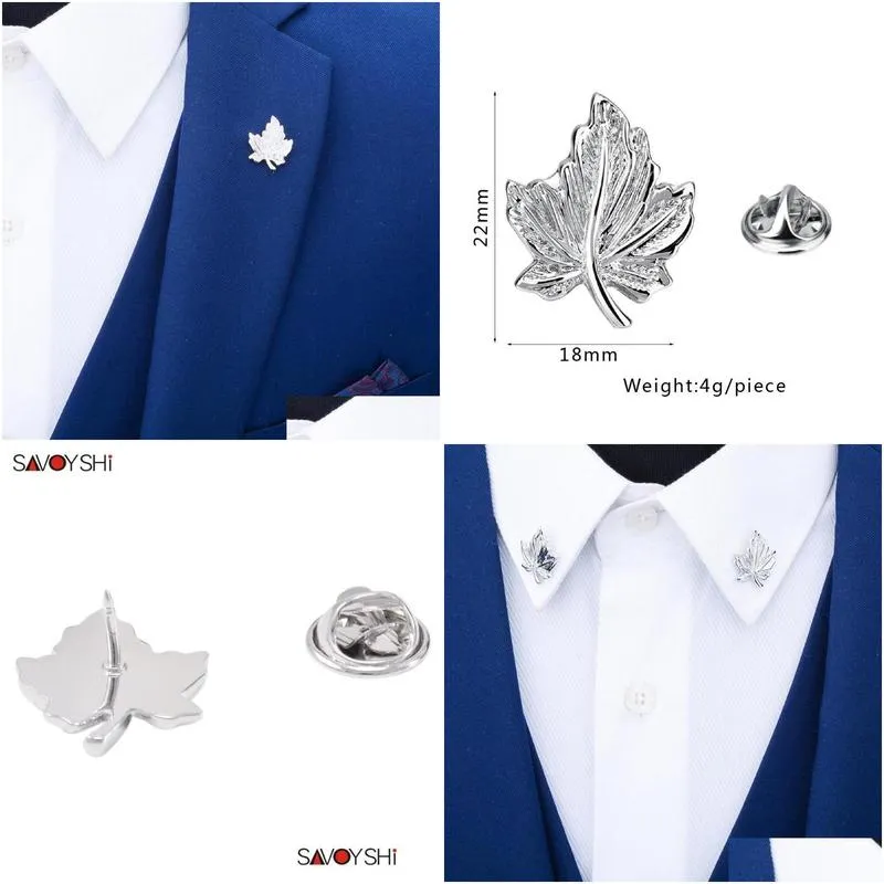 pins brooches savoyshi silver color brooch pins suit sweater collar lapel metal pin leaves accessories