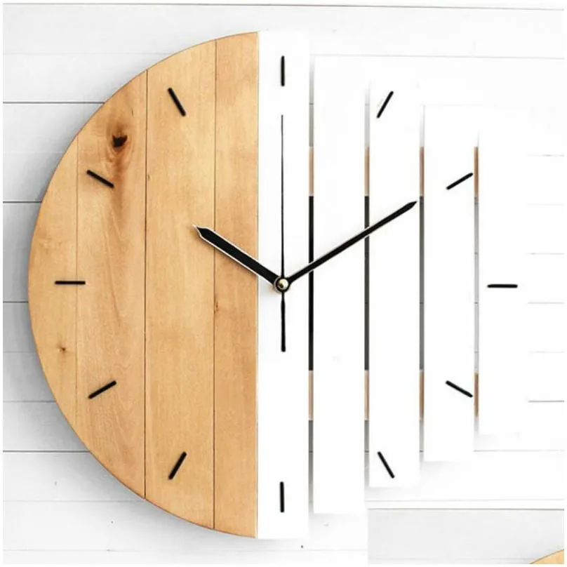 european abstract industrial style creative big wall clock living room bedroom wall personality wooden quartz watch lb91203