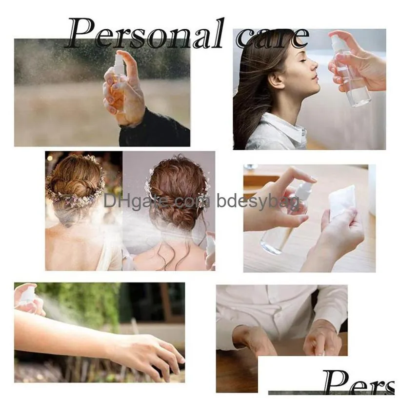 30ml 1oz clear plastic fine mist spray bottle transparent travel bottles portable refillable sprayer container for cleaning