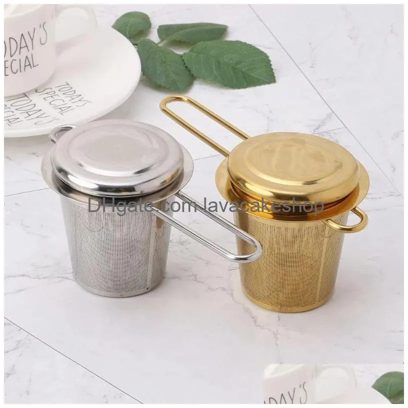 reusable mesh tea tool infuser stainless steel strainer loose leaf teapot spice filter with lid cups kitchen accessories