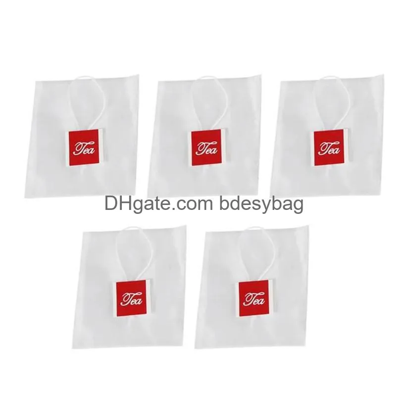 100pcs/lot disposable tea bags filter food grade nylon draw line scented teas seasoning soup pouch filters