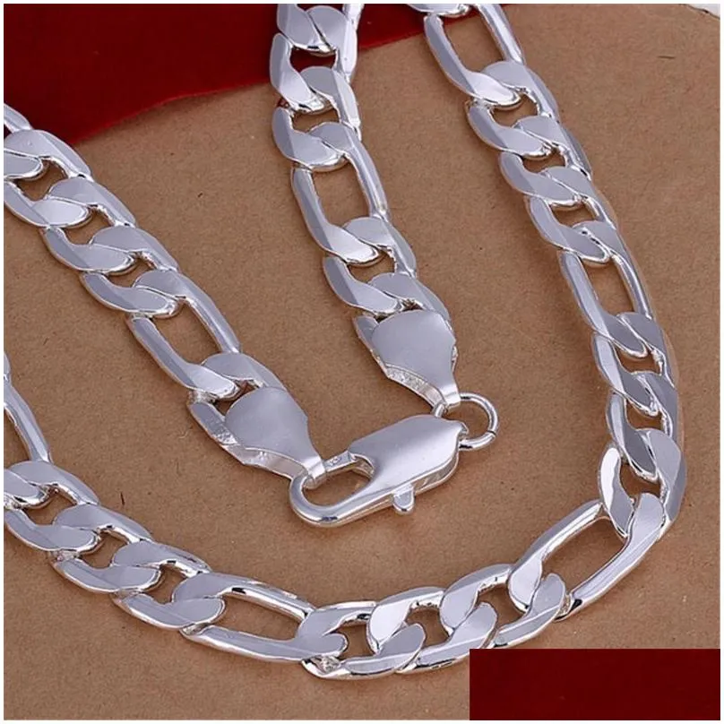 chains solid 925 sterling silver necklace for men classic 12mm cuban chain 1830 inches charm high quality fashion jewelry wedding