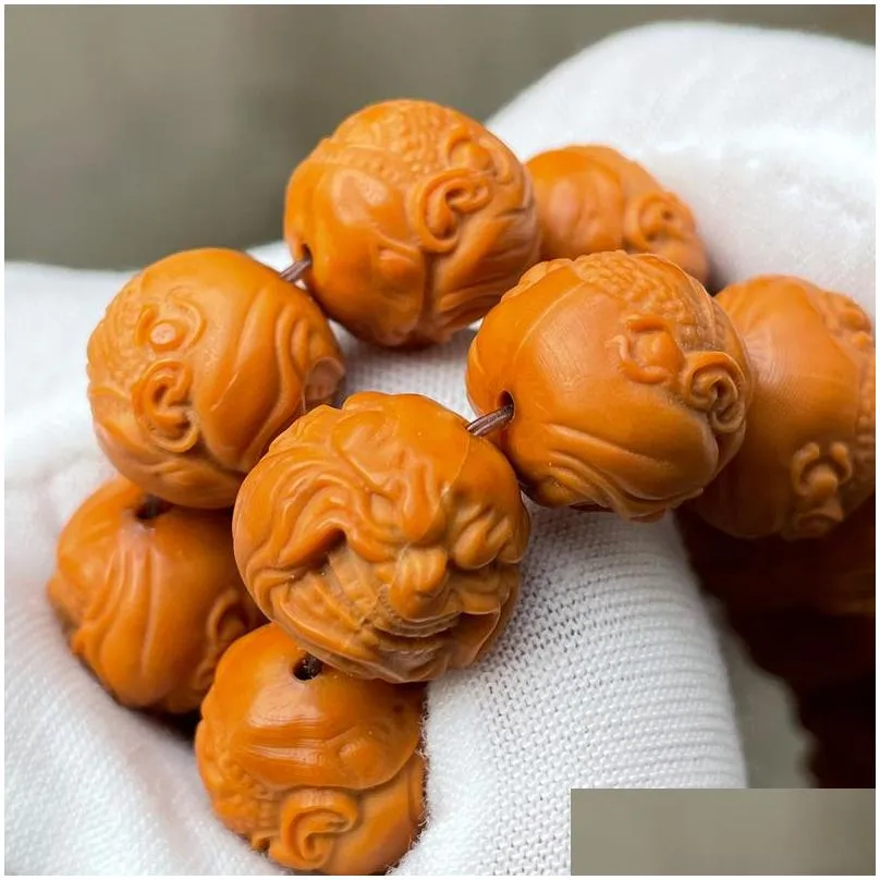 hand carving unisex monkey head strands light bead string small walnut wholesale evil monk arhat hands strings