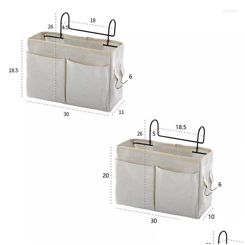 storage boxes bedside hanging organizer pocket bag wardrobe canvas bedroom bathroom magazine tote organizador pouch