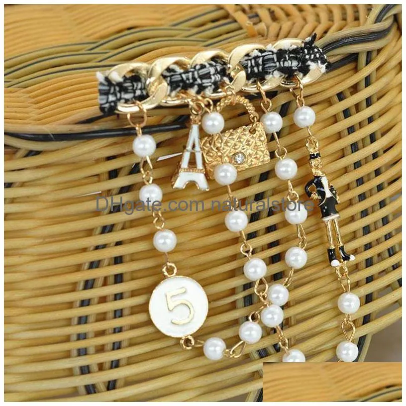 sale items shipping elegant lady pearl chains brooches pins scarf buckle collar jewelry clothing decorations top wholesale