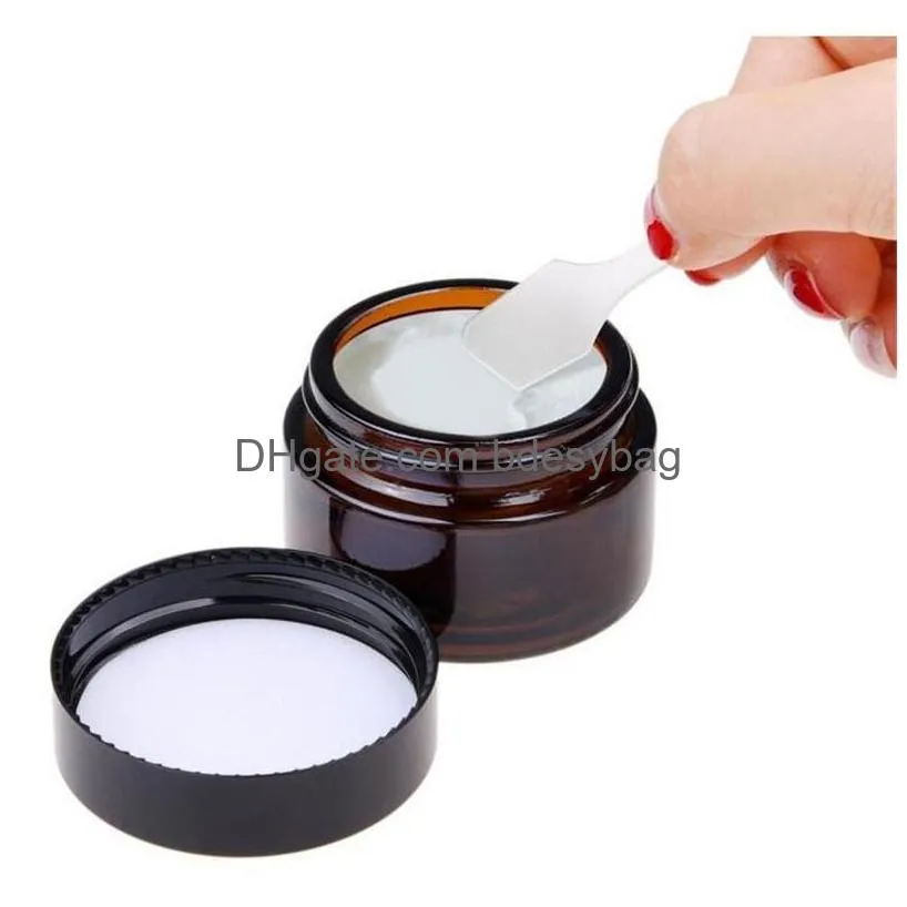 5g 10g 15g 20g 30g 50g amber glass jars cream bottle cosmetic sample container empty refillable pot with inner liners and black lids
