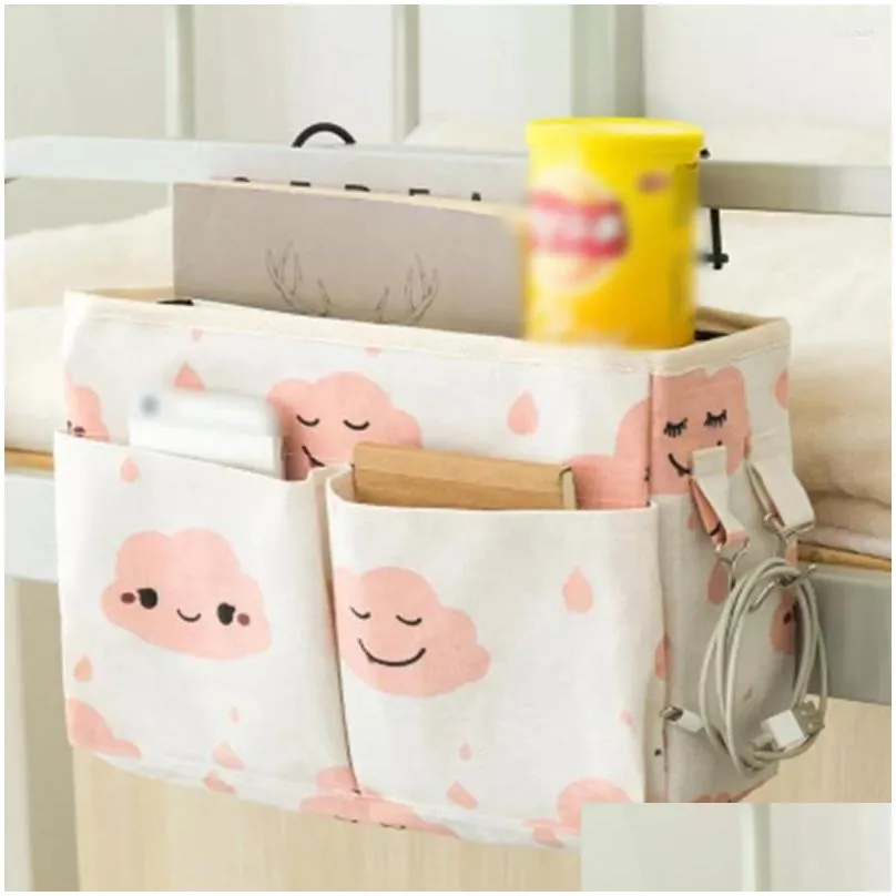 storage boxes bedside hanging organizer pocket bag wardrobe canvas bedroom bathroom magazine tote organizador pouch