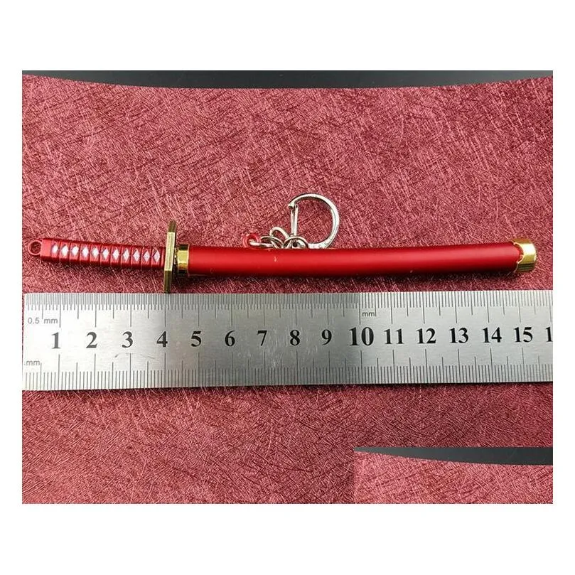 keychains 2022 unique anime zoro buckle with toolholder scabbard katana sabre keychain key ring chaveiros for lover jewelry