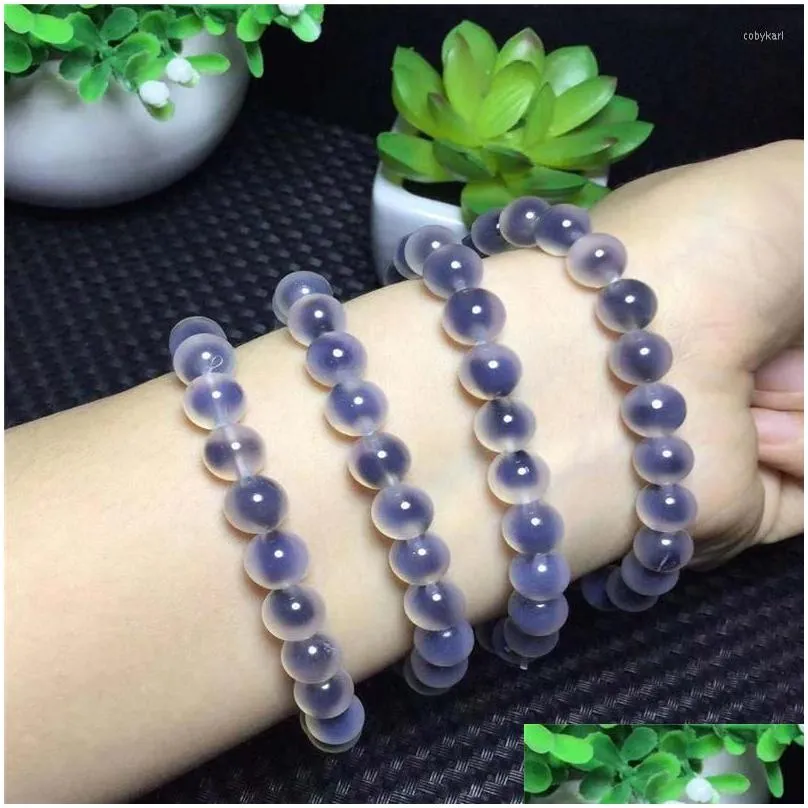 strand blue sugar heart agate bracelet energy crystal stone hand decorative rare ore for healing