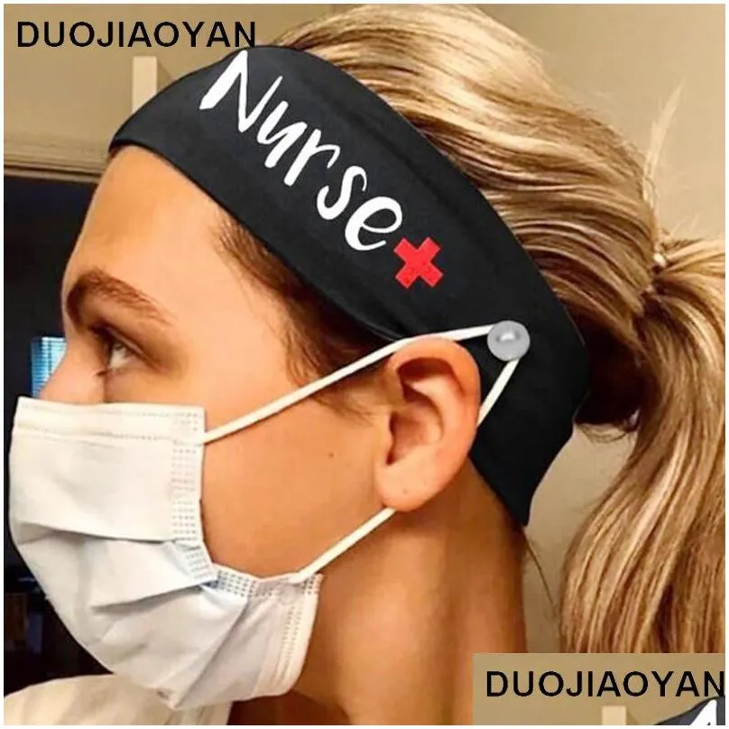 elastic milk silk nurse button face mouth mask headband exercise yoga sports head band hair accessories