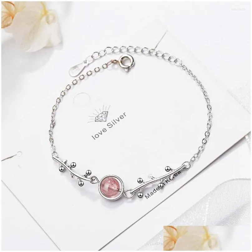 link bracelets sterling silver bracelet color crystal female romantic beautiful jewelry accessories lucky