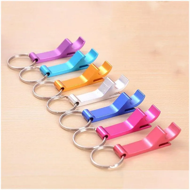 portable mini bottle opener keychain aluminum alloy beer bottle can openers creative key chain kitchen bar tool accessaries vt1932