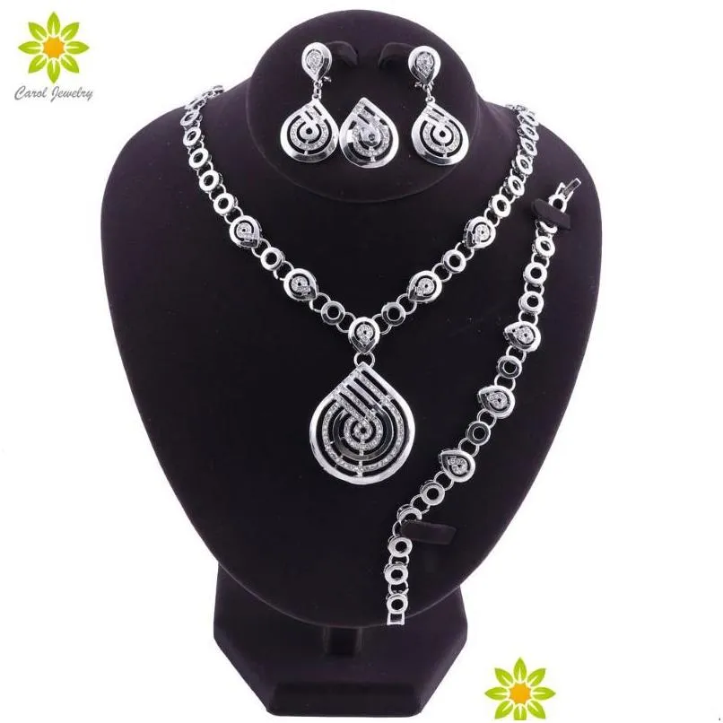 earrings necklace nigerian wedding african beads water drop set for women party dubai accessories jewelry