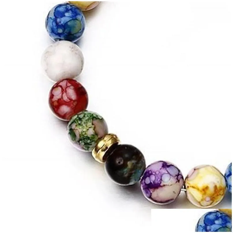 natural resin chakra strands bracelet fashion colorful ornaments energy new jewelry women man beaded bracelets yoga christmas 1 6zx