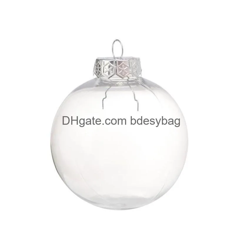 6cm 8cm 10cm clear plastic fillable ornament balls diy hanging ball pendant for christmas holiday wedding party decorations