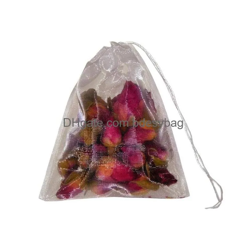 100pcs disposable tea bags filter food grade nylon draw line scented teas seasoning soup pouch filters